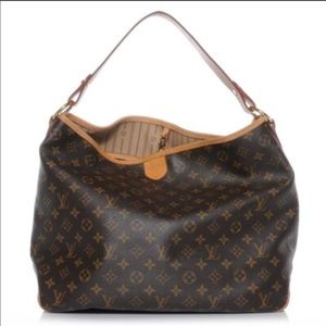 LOUIS VUITTON DELIGHTFUL MM BROWN LEATHER HOBO BAG